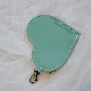 Portland Leather Goods heart pouch in mint NWOT